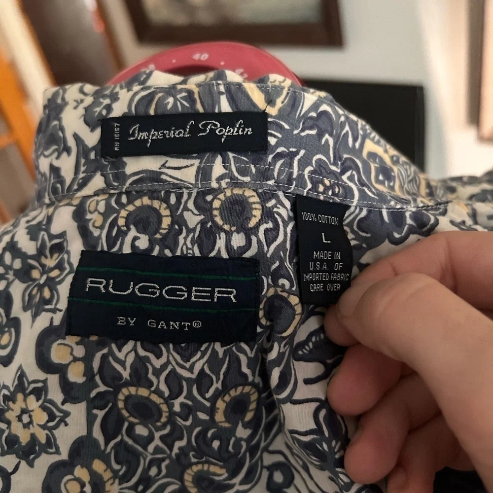 Vintage Gant Abstract Design Button Down Shirt Large - Picture 5 of 5
